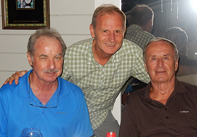A picture of Alfred Riedl with Heinz Palme and Josef Hickersberger from 2017
